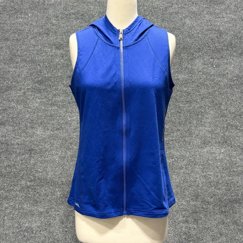 Lauren Ralph Lauren Hoodie Womens M Blue Sleeveless Full Zip Activewear Vest